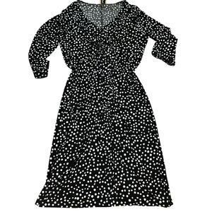 Black And White Polka Dot Everyday Dress